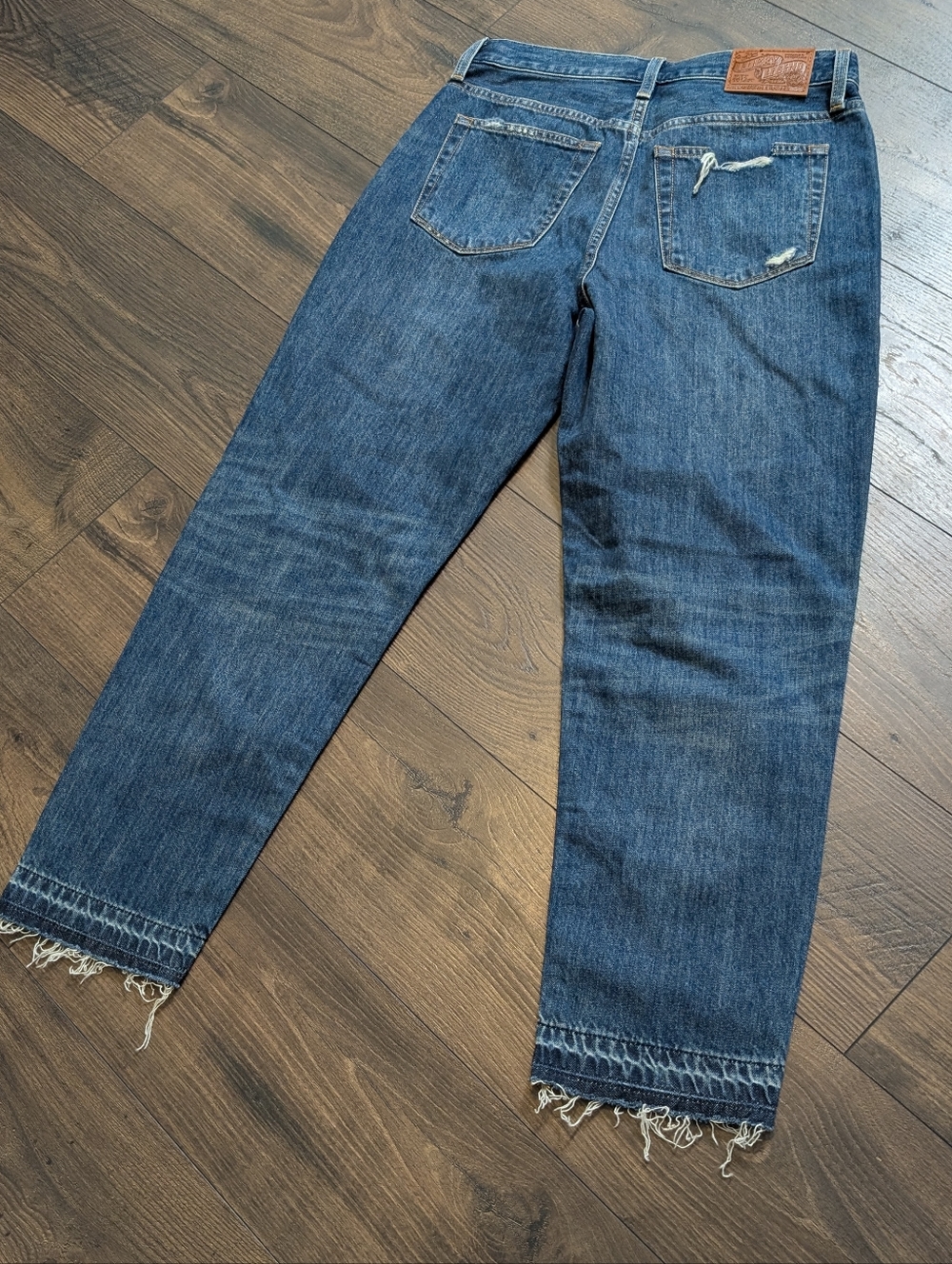Lucky Legend Lucky Brand Drew Mom High Rise Taper Jeans Bandana Detailing Size 8 - Picture 10 of 10